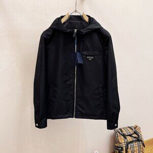 PRADA Mens Reversible Black Hooded Jacket Coat * Size L